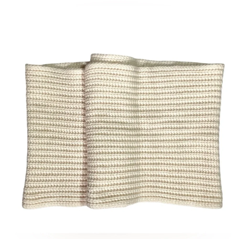 J. Crew Cream Chunky Lambs Wool Cashmere Blend Infinity Scarf